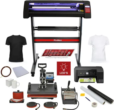 Image de PixMax 5-en-1 multifonction Da Vinci : presse à chaud, presse à transfert, presse thermique, presse à tasses, presse à assiettes, presse à casquettes, impression par sublimation. Papier de sublimation  + kit de démarrage