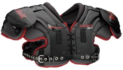Obrázek produktu pro Riddell Rival L (dětská velikost) – chrániče ramen pro americký fotbal, černé/červené