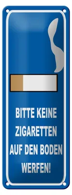 Produktbild von Blechschild Hinweis 10x27 cm bitte keine Zigaretten Dekoration