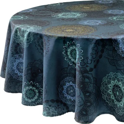 Produktbild von Erwin Müller Tischdecke Mandala" blau rund: 160 cm Ø"