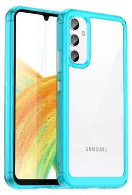 Produktbild von Galaxy A34 5G Hülle, Klar Rückseite Stoßfeste TPU Silikon Bumper Schutzhülle für Samsung Galaxy A34 5G Hellblau