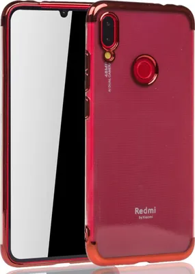 Produktbild von Handyhülle für Xiaomi Redmi Note 7 Pro Rot - Clear - TPU Silikon Case Backcover Schutzhülle in Transparent Rot