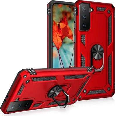 Image de Coque de protection robuste pour Samsung, compatible avec le Samsung Galaxy S21, de couleur rouge