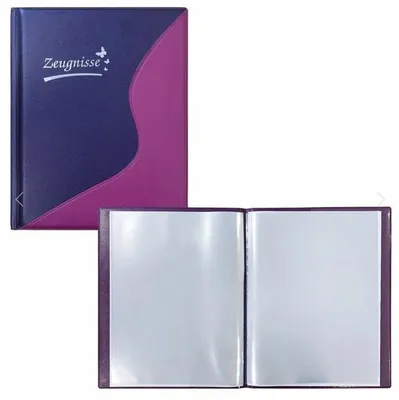Immagine prodotto di Idena 20102 Idena Zeugnismappe DIN A4, 12 Hüllen violett/blau