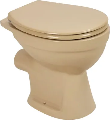 Immagine prodotto di WC a pavimento con scarico a fondo, senza bordo di scarico, beige opaco, senza sedile 1280619