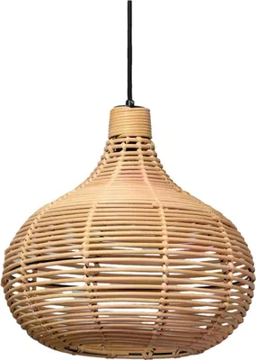 Zdjęcie produktu dla Lampa wisząca BOHO brązowa 1xE27x40W wiklina / rattan / słoma wym:170x36x36cm IP20 Abruzzo