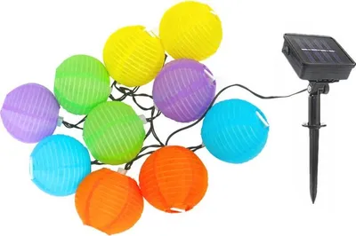 Produktbild von Bunte Solar-Lichterkette für die Gartendekoration, 10 LEDs, wetterfest