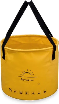 Obrázek produktu pro ActiveSol skládací kbelík, žlutý, 20 l, skládací, plachtovina, kempování, rybaření, zahrada, pláž, cestování