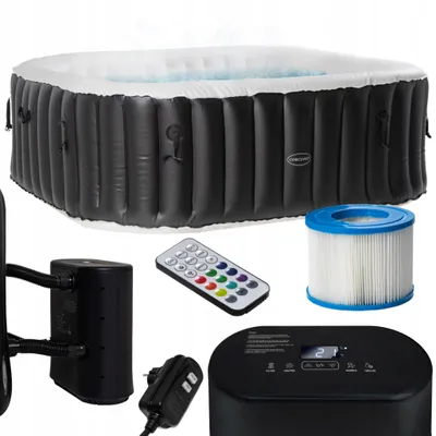 Produktbild von Aufblasbares SPA mit Hydromassage Corciano für 6 Personen, quadratischer Gartenpool, 196 cm