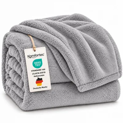 Produktbild von Wohndecke Kuscheldecke 260 g/m², flauschige Wohndecke, Fleecedecke, Silber