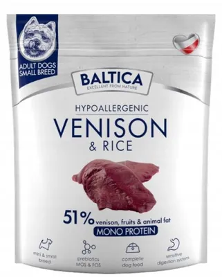 Imagen del producto de BALTICA, alimento seco hipoalergénico para perros de razas pequeñas, con venado y arroz - 1 kg. (Nutracéutico)
