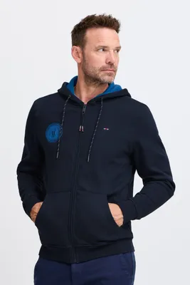 Produktbild von FQ1924 FQWilliam Herren Sweatjacke Kapuzenjacke Sweater mit Kapuze Kordelzug Reißverschluss Baumwollmischung Regular fit