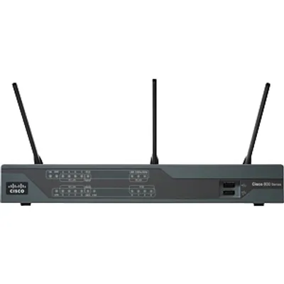 Produktbild von Cisco 886VA IEEE 802.11n  Modem/Wireless Router - 2,40 GHz ISM-Band - 3 x Antenne - 54 Mbps Drahtlosgeschwindigkeit - 4 x Netzwerk-Anschluss - USB - PoE Ports - Fast Ethernet - nein Desktop