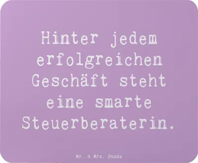 Produktbild von Mr. & Mrs. Panda Mauspad Spruch Steuerberaterin Erfolg - Lavendeltraum - Geschenk, computer, personalisierte Geschenke, mausteppich, kreative, Beruf, Inspiration