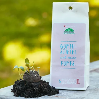 Produktbild von 5 Samenbomben Gummistiefel mit Wildblumen für Garten Geschenkidee Saatgut