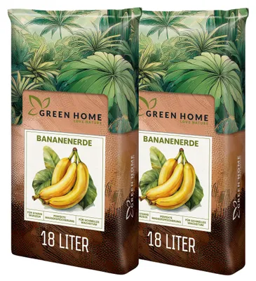 Produktbild von Green Home Bananenerde 36 L – für Bananen & Tropenpflanzen, mit Langzeitdünger, Perlite, Kokosfasern, pH 5,8, staunässefrei