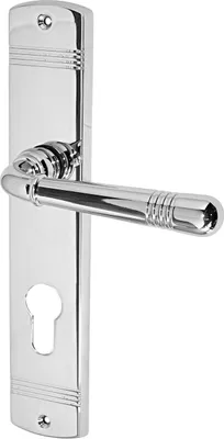 Produktbild von Massiv Messing Türbeschlag Helena Prime LS PZ Chrom Türgriffe Türklinke Türdrücker