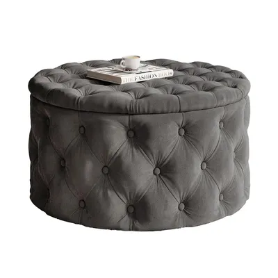 Obrázok produktu pre CHESTERFIELD okrúhly prešívaný taburet 70 cm, Jasmine 96
