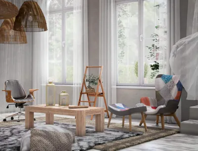 Obrázek produktu pro Domácí žebřík "Kimora 3", výška 116 cm