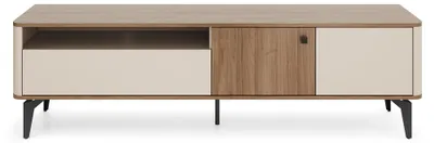 Produktbild von TV Lowboard ELENA 180 cm Eiche Fernsehtisch Japandi TV-Schrank 2 Türen 1 Schublade
