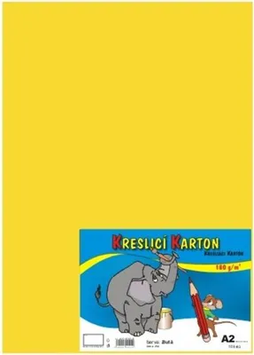 Zdjęcie produktu dla Karton do rysowania A2 - 180g/m2, 1 sztuka, żółty