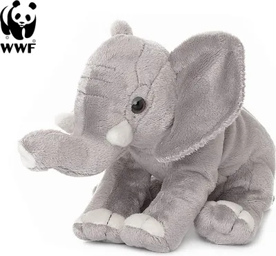 Produktbild von Plüschtier Elefant (Rüssel hoch, 18cm) lebensecht Kuscheltier Stofftier