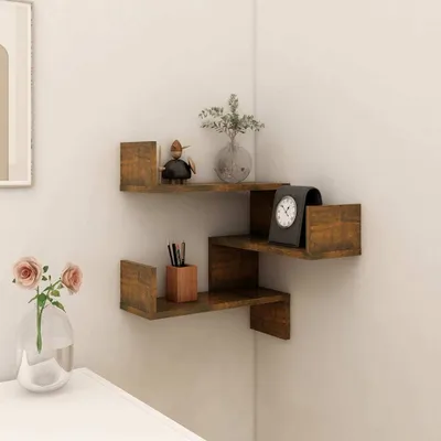 Produktbild von Maison Exclusive - Wand-Eckregal Räuchereiche 40x40x50 cm Holzwerkstoff