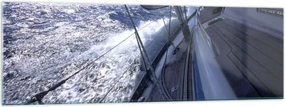 Produktbild von Bilder auf glas - Boot Ozean Reise Yacht - 160x50cm - Glasbilder - Wandbilder - Kunstdruck - zum Aufhängen bereit - Wanddekoration aus Glas - Glas Bilder - Wandbild auf Glas - GAB160x50-0373