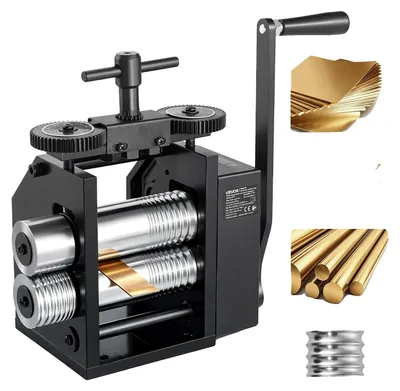 Obrázek produktu pro VEVOR Kombinovaná válcovací stroj, válcovací stroj pro šperky, šířka válců 85 mm, válce pro rovnání, manuální lis na šperky, nástroj pro tvarování, nástroje pro výrobu šperků (120x55 mm)