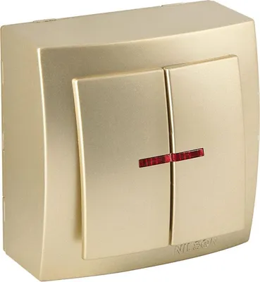 Produktbild von Kontroll-Serienschalter Gold Metall Optik – Aufputz IP20 für Innen – THEMIS
