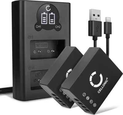 Image de CELLONIC 2x Batterie pour Appareil photo Compatible avec FujiFilm Fuji X100V, Compatible avec Fuji X100F, X-T1, NP-W126 - (1140mAh, 7.4V) + Chargeur Double