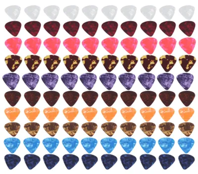 Image de 100 médiators pour guitare, colorés, en celluloïd, pour protéger les doigts, accessoires pour instruments à cordes, épaisseur 0,46 mm