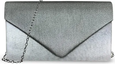 Produktbild von Damen Abendtasche Glitzer Clutch Envelope Tasche kleine Handtasche Umhängetasche Silber
