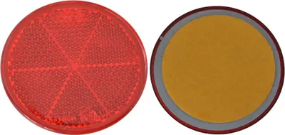 Produktbild von 20 x Rückstrahler - Reflektor - Kleben - Ø 60 mm - Rot - E-Prüfzeichen