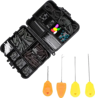 Produktbild von Karpfenfischerei Tackle Box Gewichte Klammern Köder -Nadeln Haken Drehschatz (mit Ködernadel)