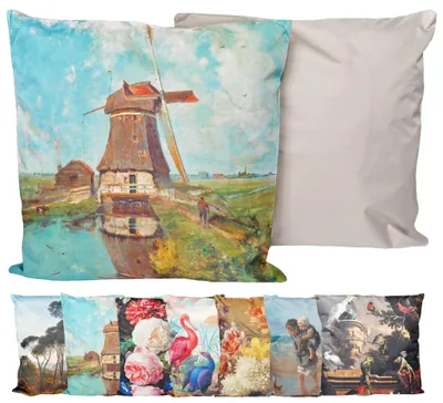 Produktbild von JACK Outdoor Lounge Kissen 45x45cm Motiv Dekokissen inkl. Füllung Wasserfest Sitzkissen Garten Stuhl, Farbe:Windmühle