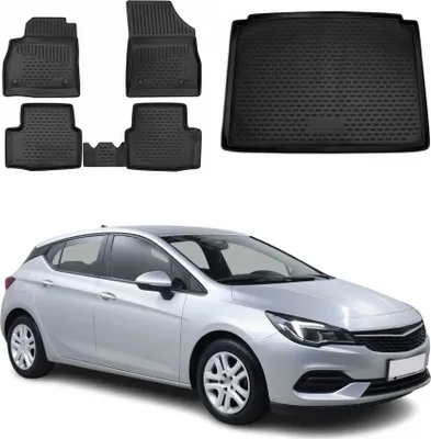 Produktbild von Fußmatten & Kofferraumwanne Set für Opel Astra K 2015-2021 5tür TPE Schwarz
