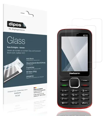 Produktbild von 2x Schutzfolie für Karbonn KC10 - Anti-Shock 9H Folie dipos Glass Kunststoffglas