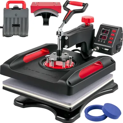 Immagine prodotto di "Pressa termica 5 in 1 1000 W - 38x38 cm transfer press machine DIY t-shirt press - controllo digitale a LED della temperatura e del tempo - sublimazione per tazza maglietta piatto berretto cappello"