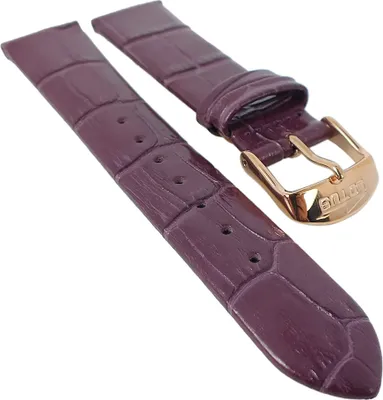 Produktbild von Lotus Uhrenband 19mm | Leder Kroko Prägung glänzend, violett L18308/1