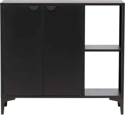 Image de Piring buffet 2 portes, 2 étagères noir.