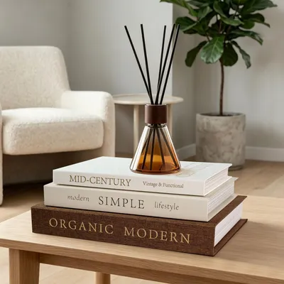 Produktbild von Set mit 3 dekorativen Büchern in Braun – Aufbewahrungsbox für Couchtische