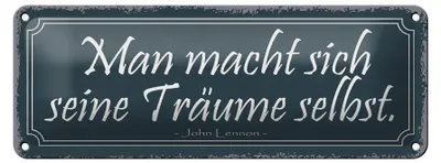 Produktbild von Blechschild Spruch 27x10cm man macht sich Träume selbst Dekoration