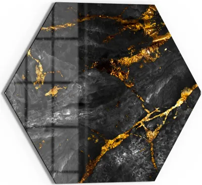 Produktbild von DEQORI Glasbild Echtglas 55x48 cm 'Veredelter Naturstein' Wandbild Bild modern Deko