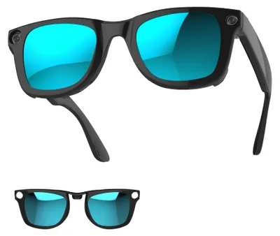 Productafbeelding van Gepolariseerde Clip voor Ray-Ban Meta Wayfarer, Glanzend Zwart, Blauw