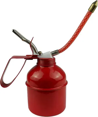 Produktbild von Manuelle Ölkanne, eisenrot, Hebelmechanismus, flexibler Schlauch, Ölpumpe, 270 ml