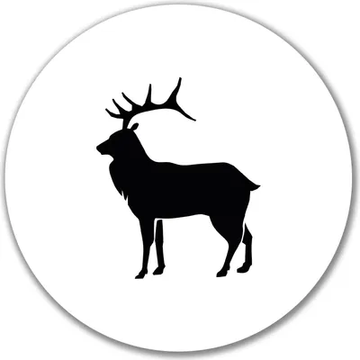 Produktbild von Huuraa Aufkleber Hirsch Silhouette 10cm rund Sticker Geschenkidee