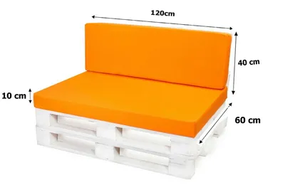 Obrázok produktu pre Paletová súprava vankúšov | Sedák 120x60 + opierka 120x40cm oranžová | Paletový vankúš vonkajší | Podsedák palety | paletové nábytkové vankúše | Setgarden