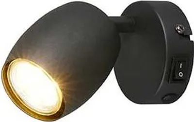 Obrázok produktu pre Nástenné svietidlo, čierne, otočný reflektor, H 14 cm
