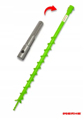 Obrázek produktu pro WERHE Půdní vrták 40 mm D s jednoduchou spirálou + adaptér SDS Max – sada pro plotové sloupky a náročné půdní podmínky